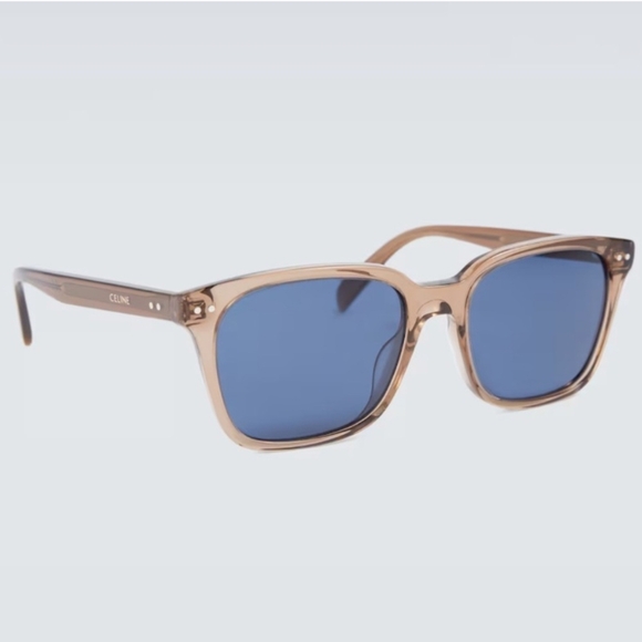 NEW AUTH Celine CL40207I Sunglasses Brown Frame Blue Lenses